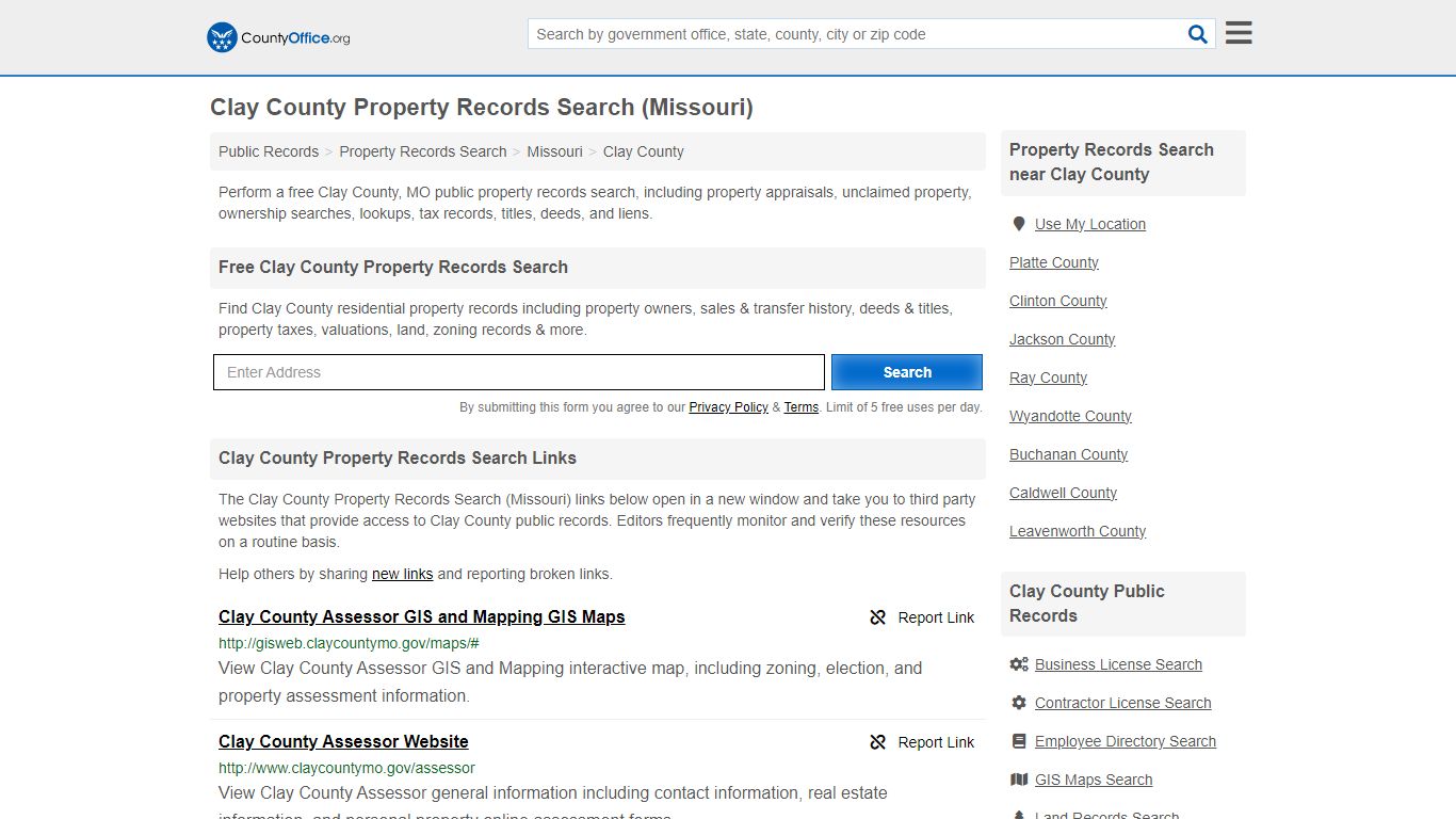 Clay County Property Records Search (Missouri) - County Office